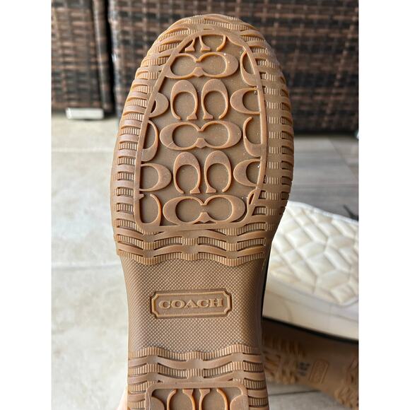 Coach Winter White Sparrow Quilted Waterproof Winter Snow Boots Womens 9.5 - Picture 14 of 14